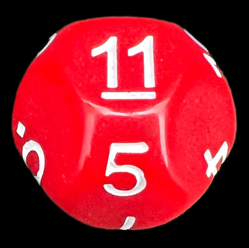 impact-opaque-red-white-d11-dice-the-dice-shop-online