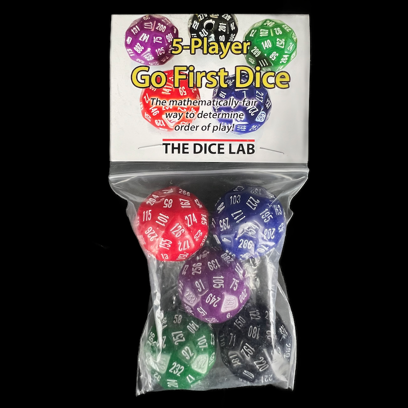 The Dice Lab 5-Player Go First Dice Set 5 x D60 Dice – The Dice
