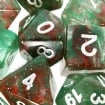 TDSO Galaxy Glitter Green & Red Dice