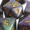 TDSO Galaxy Shimmer Green & Purple Dice