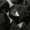 TDSO Metal Black Nickel & Green Mini  Dice