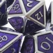 TDSO Metal Script Silver & Purple Dice