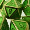 TDSO Metal Script Gold & Light Green Dice