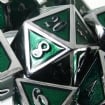 TDSO Metal Script Silver & Dark Green Shimmer Dice