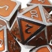 TDSO Metal Script Silver & Orange Dice