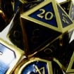 TDSO Metal Script Gold & Blue Dice
