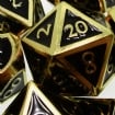 TDSO Metal Script Gold & Black Dice