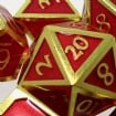 TDSO Metal Script Gold & Red Dice