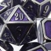 TDSO Metal Fire Forge Mini Silver & Purple Dice