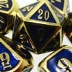 TDSO Metal Fire Forge Mini Gold & Blue Dice
