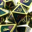 TDSO Metal Script Gold & Blue Green Purple Dice