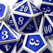TDSO Metal Fire Forge Mini Silver & Blue Dice