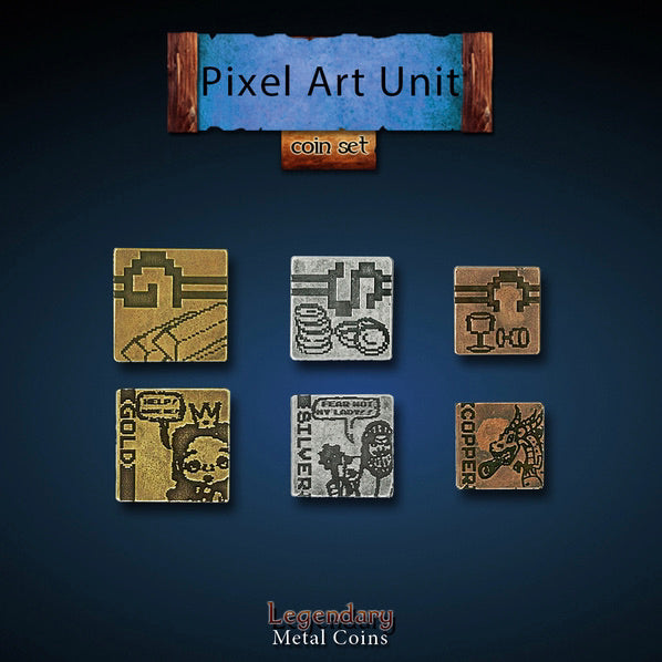 Pixel Art Legendary Metal Coins