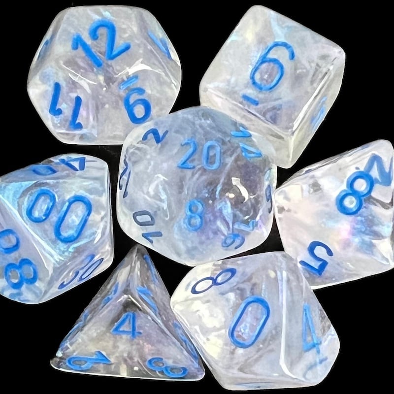 Chessex Borealis Icicle & Light Blue Luminary Dice