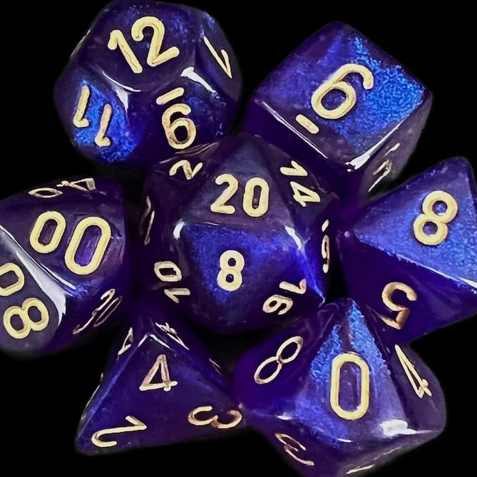 Chessex Borealis Royal Purple & Gold Luminary Dice