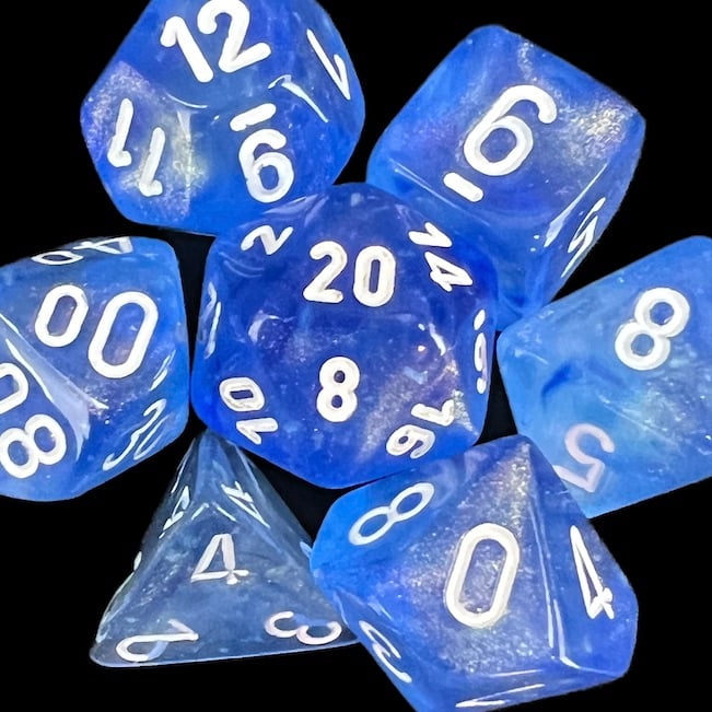 Chessex Borealis Sky Blue & White Luminary Dice