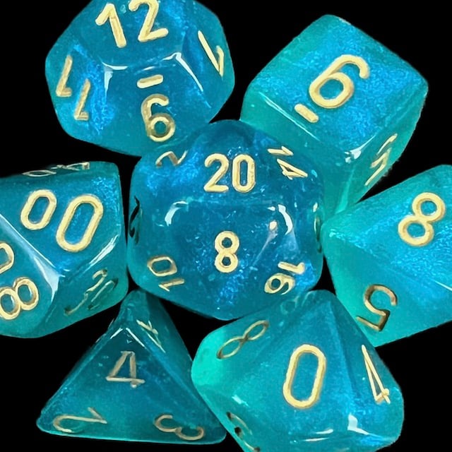 Chessex Borealis Teal & Gold Luminary Dice