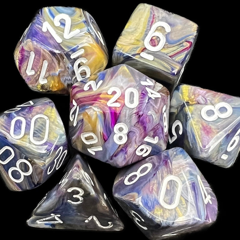 Chessex Festive Carousel & White Dice