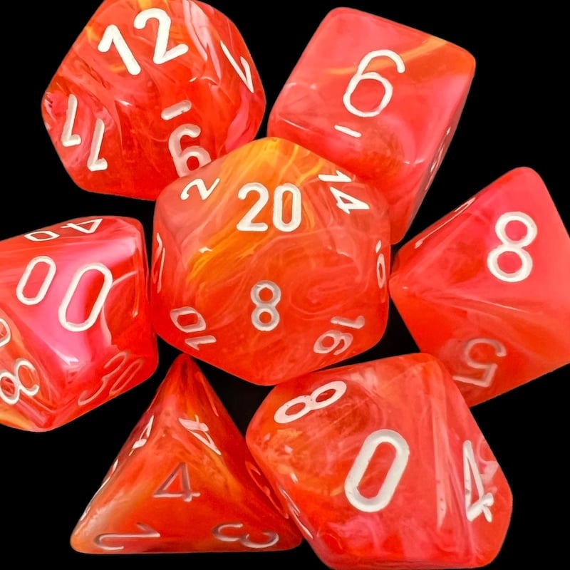 Chessex Festive Dahlia & White Dice