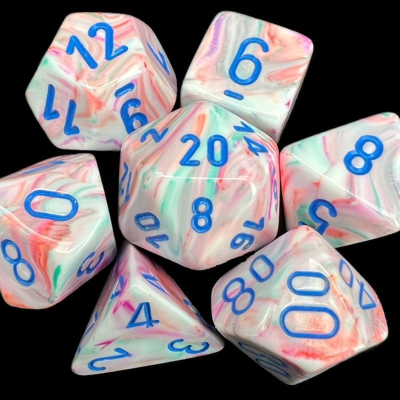 Chessex Festive Pop Art & Blue Dice