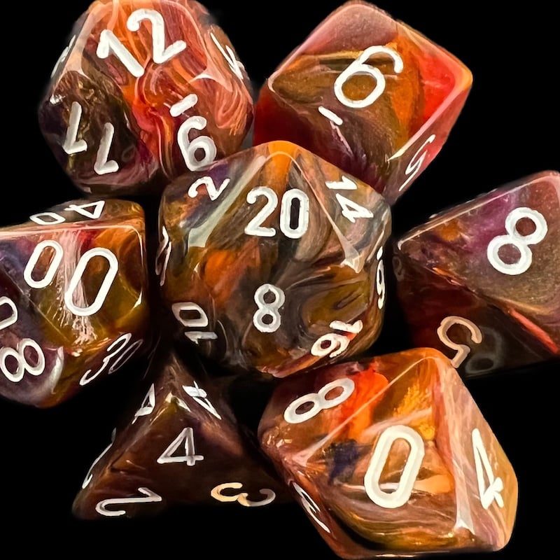 Chessex Festive Symphony & White Dice