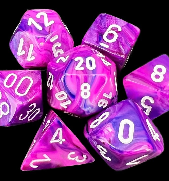 Chessex Festive Violet & White Dice