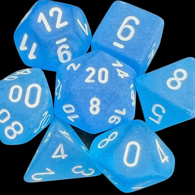 Chessex Frosted Caribbean Blue & White Dice