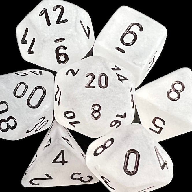 Chessex Frosted Clear & Black Dice