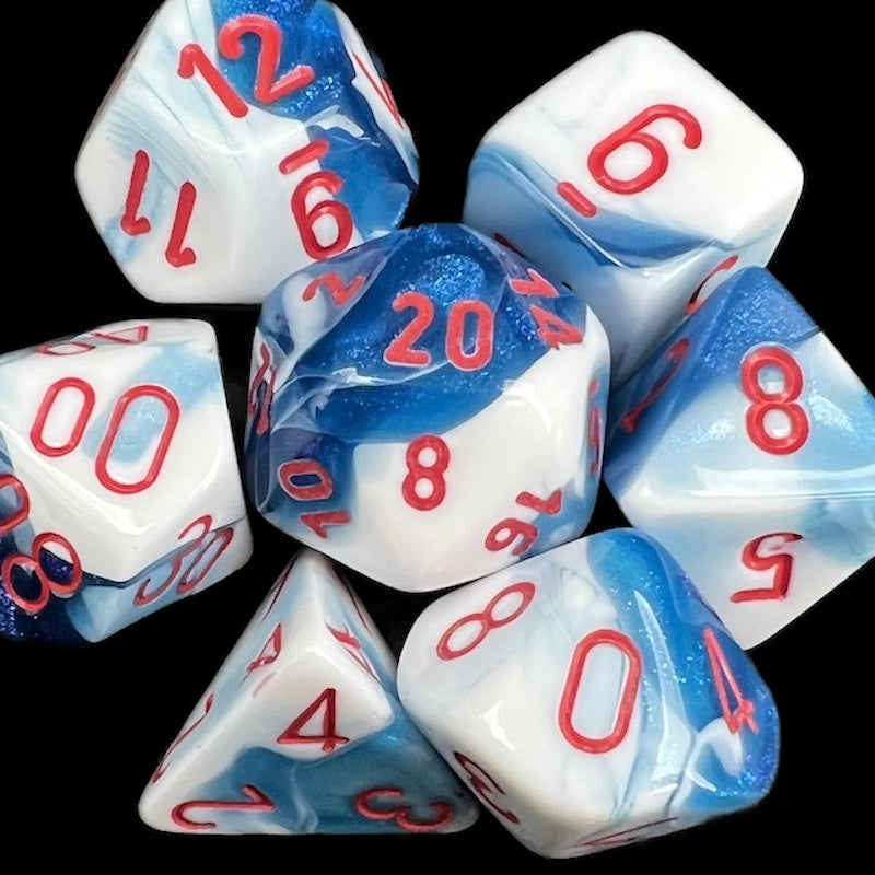 Chessex Gemini Astral Blue & White Dice - Discontinued