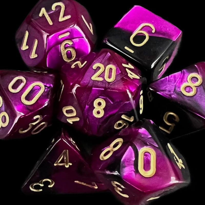 Chessex Gemini Black & Purple Dice