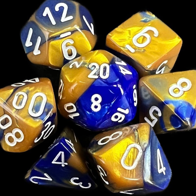 Chessex Gemini Blue & Gold Dice