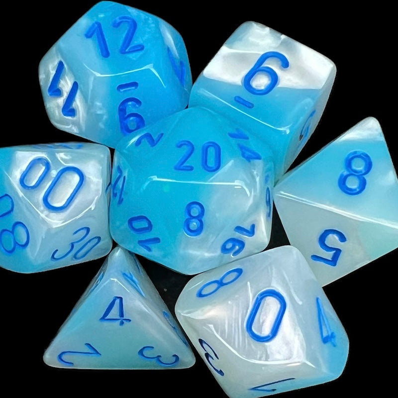 Chessex Gemini Pearl Turquoise & White Dice
