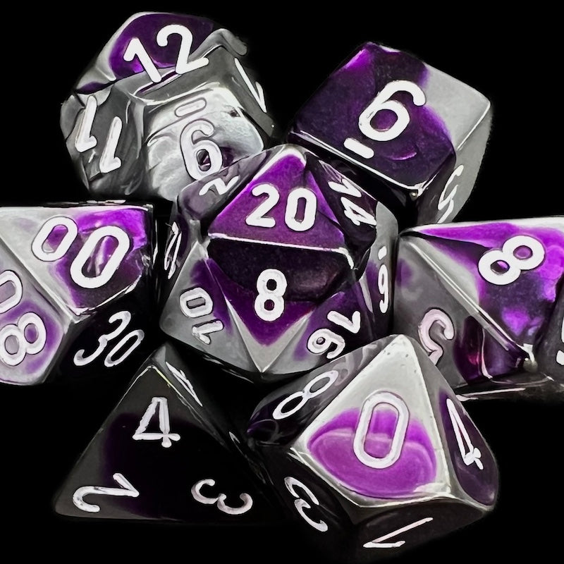 Chessex Gemini Purple & Steel Dice