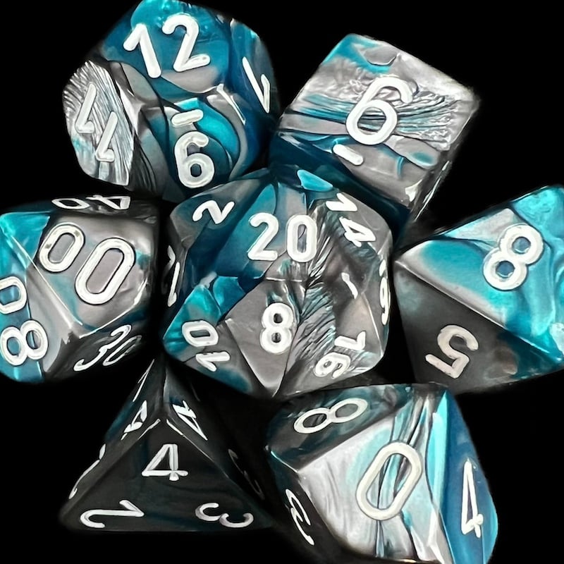 Chessex Gemini Steel & Teal Dice