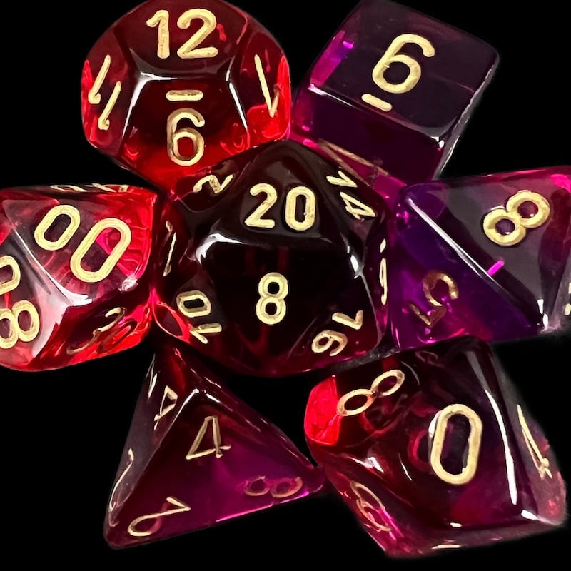 Chessex Gemini Translucent Red & Violet Dice