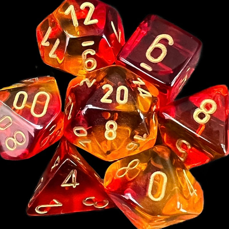 Chessex Gemini Translucent Red & Yellow Dice