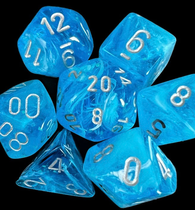 Chessex Luminary Sky & Silver Dice