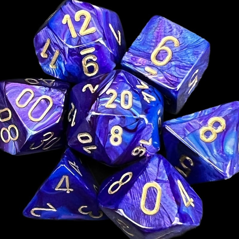 Chessex Lustrous Purple & Gold Dice