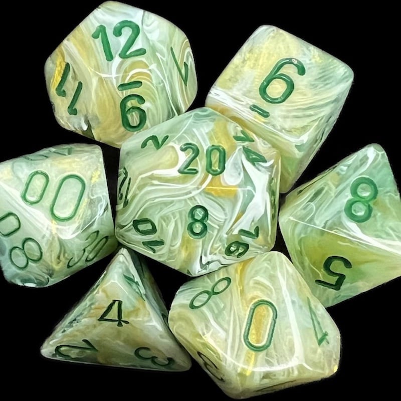 Chessex Marble Green & Dark Green Dice