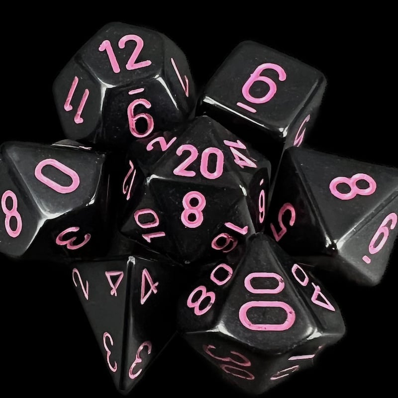 Chessex Opaque Black & Pink Dice
