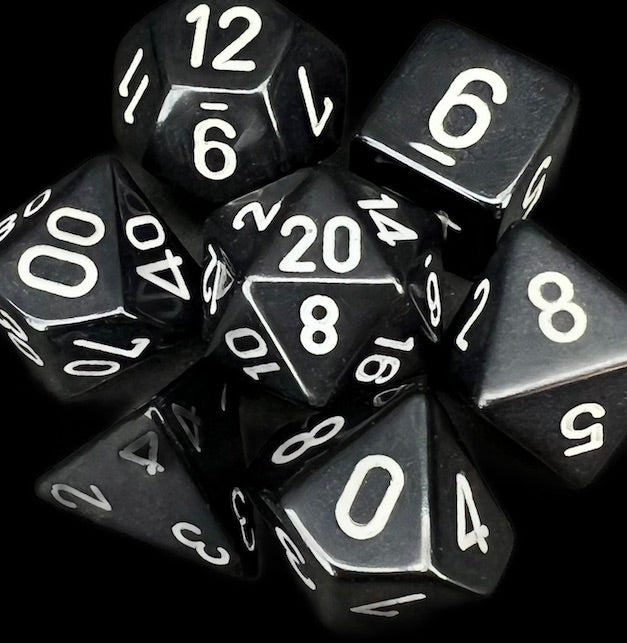 Chessex Opaque Black & White Dice