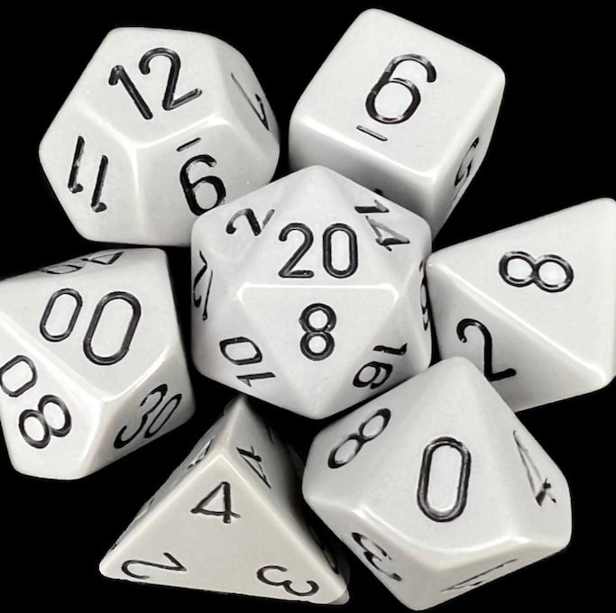 Chessex Opaque Grey & Black Dice