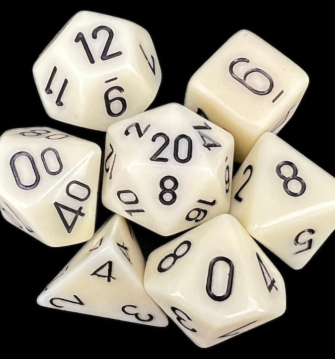 Chessex Opaque Ivory & Black Dice