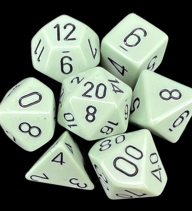 Chessex Opaque Pastel Green & Black Dice