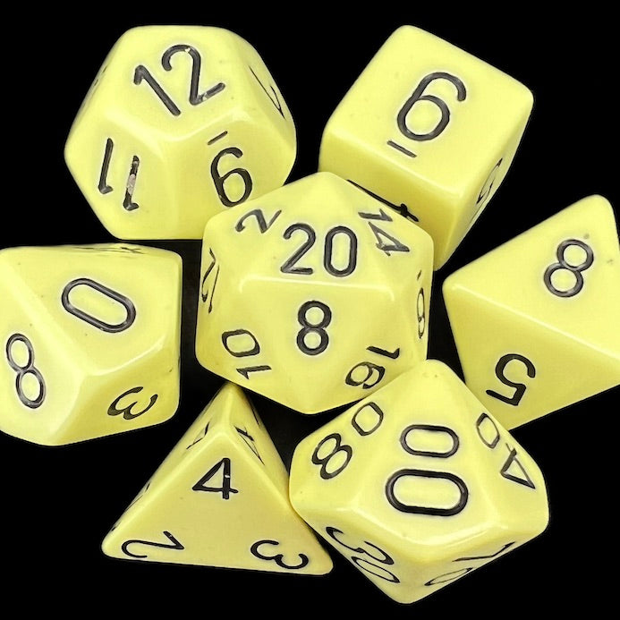 Chessex Opaque Pastel Yellow & Black Dice