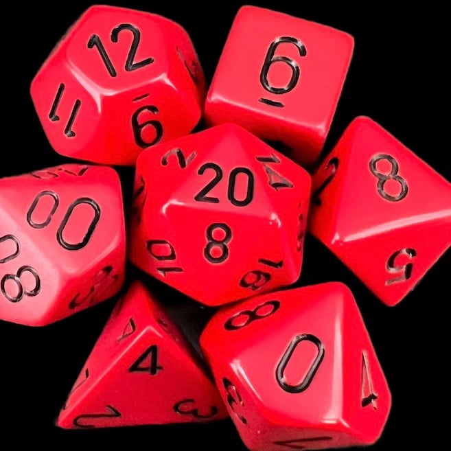 Chessex Opaque Red & Black Dice