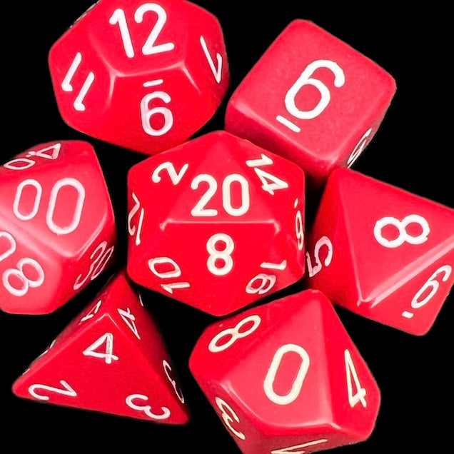Chessex Opaque Red & White Dice