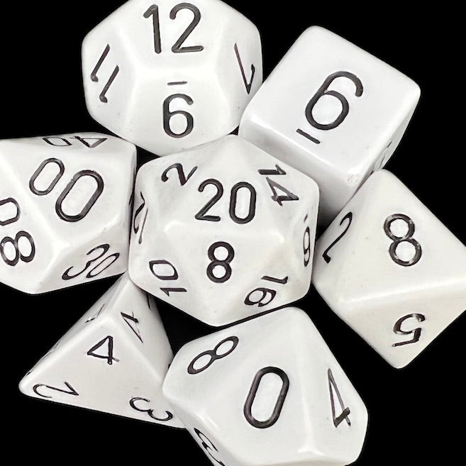 Chessex Opaque White & Black Dice