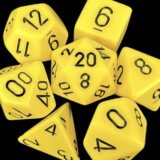 Chessex Opaque Yellow & Black Dice