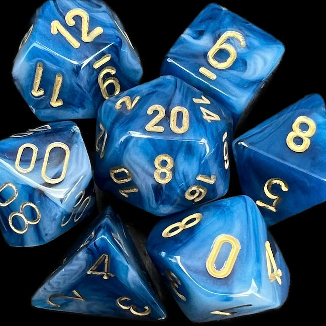 Chessex Phantom Teal & Gold Dice